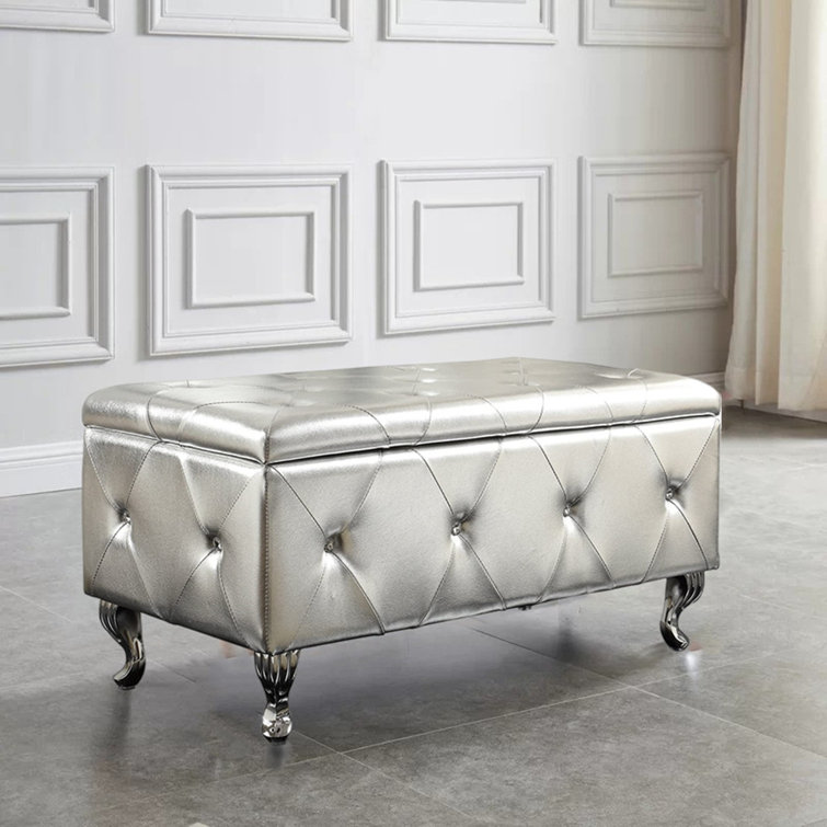 House of Hampton® Drelin Faux Leather Flip Top Storage Bench Wayfair